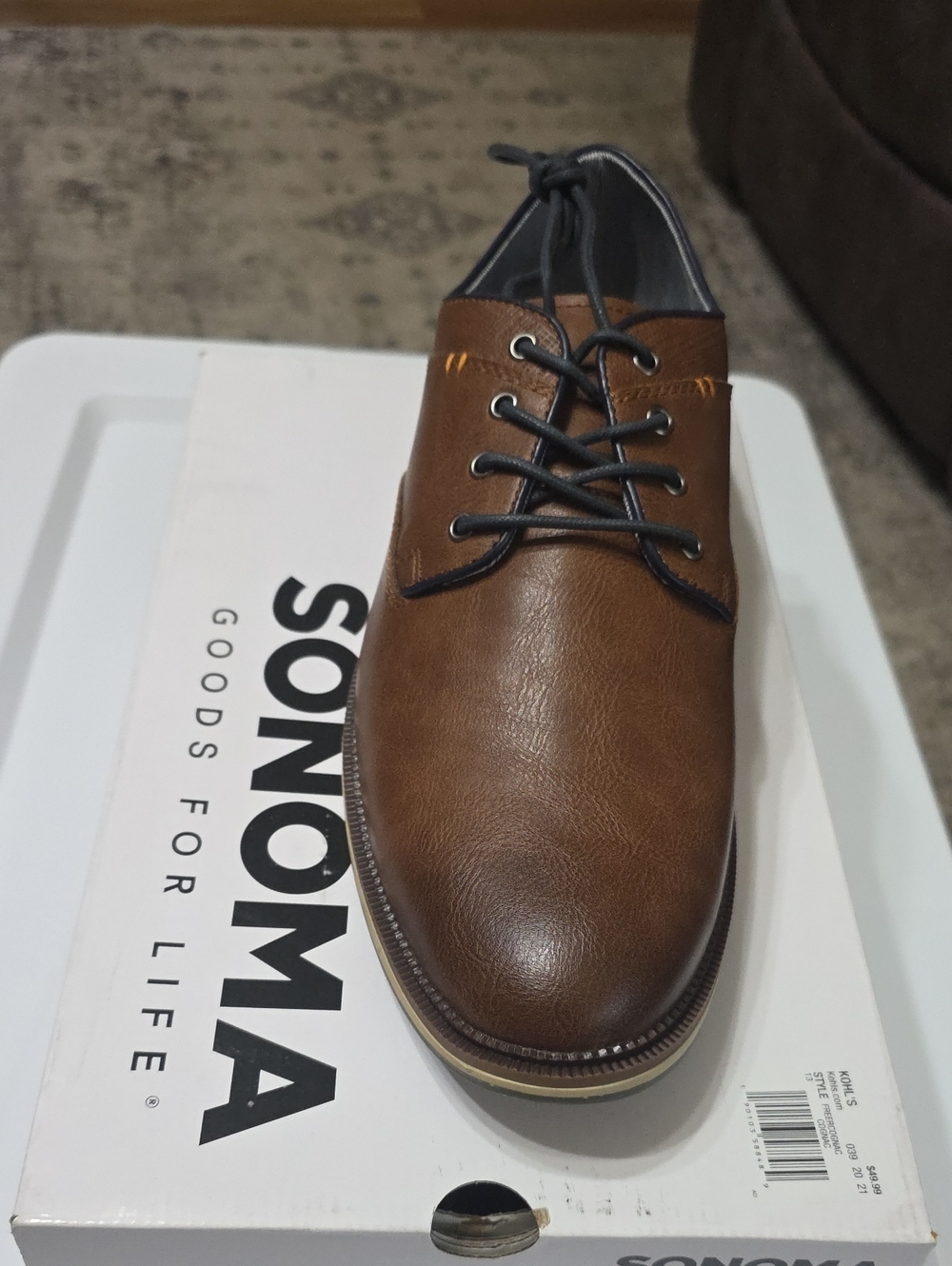 Sonoma Brown Lace-Up Derby with Black Laces